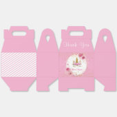 Roze bloem| Verjaardagsfeest met eenhoorn Bedankdoosjes (Ongevouwen)