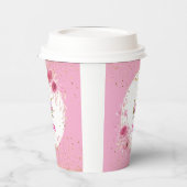 Roze bloem| Verjaardagsfeest met eenhoorn Papieren Bekers (Links)