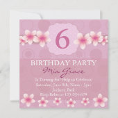  roze bloem verjaardagsuitnodiging kaart (Voorkant)