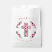 Roze bloem verwant beeld Eerste Heilige Communisti Bedankzakje (Voorkant)