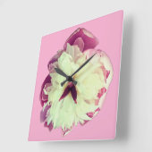 Roze bloem vierkante klok (Hoek)