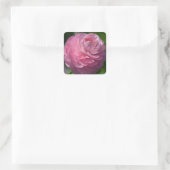 Roze bloem vierkante sticker (Tas)