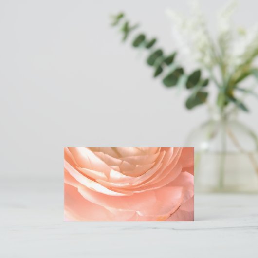  roze bloem visitekaartje dubbelzijdig (Staand voorkant)