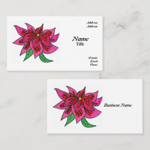 Roze Bloem Visitekaartjes