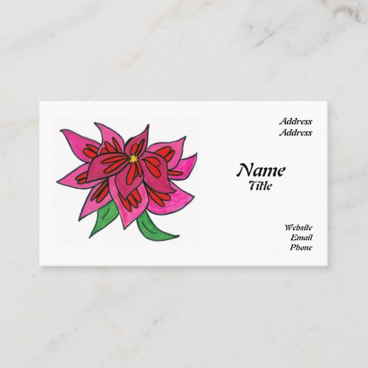 Roze Bloem Visitekaartjes (Voorkant)