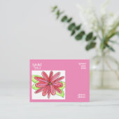 Roze Bloem Visitekaartjes (Staand voorkant)