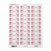 Roze bloem vlinder bruiloft retouradres etiket (Full Sheet)