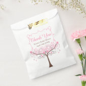 Roze bloem vogel bruiloft bruidsmeisjes bedankje bedankzakje (Gezegeld)