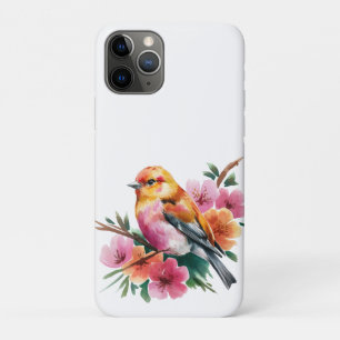 Roze Bloem Vogel Case-Mate iPhone Case