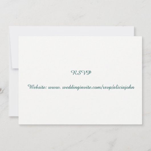 Roze bloem & Vogel Waterverf bruiloft Kaart (Achterkant)