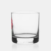 Roze bloem vol met blauwe achtergrond whisky glas (Links)