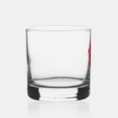 Roze bloem vol met blauwe achtergrond whisky glas (Rechts)