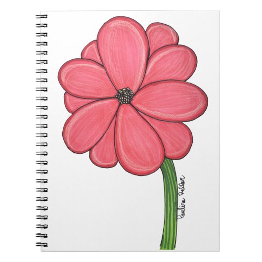 Roze Bloem Vol Notitieboek (Voorkant)