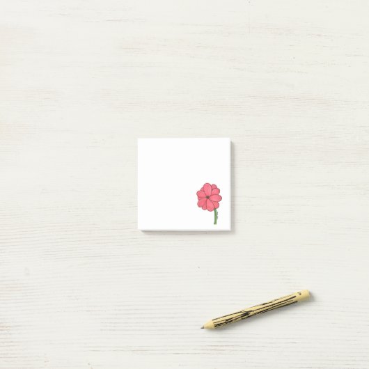 Roze Bloem Vol Post-it® Notes (Op bureau)