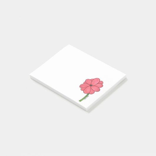 Roze Bloem Vol Post-it® Notes (Schuin)