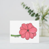 Roze Bloem Volledig Briefkaart (Staand voorkant)