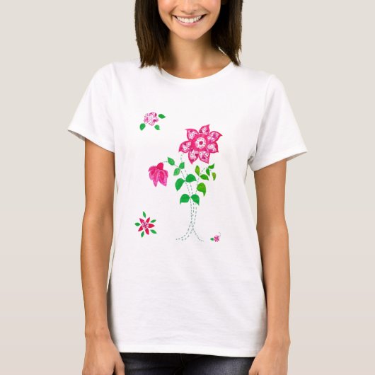 Roze bloem voor dames T-shirt (Voorkant)