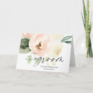 Roze bloem voor mijn bruidegom op onze trouwdag kaart