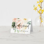 Roze bloem voor mijn bruidsmeisje op mijn trouwdag kaart (Gele Bloem)