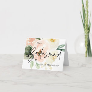 Roze bloem voor mijn bruidsmeisje op mijn trouwdag kaart
