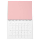 Roze bloem watercolor naadloos kalender (Mar 2027)