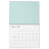 Roze bloem watercolor naadloos kalender (Feb 2027)