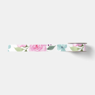 Roze bloem watercolor naadloos satijnen lint