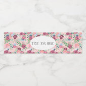 roze bloem waterfles etiket (Enkel label)