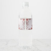 Roze Bloem Waterfles Label Etiket (Achterkant)