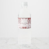 Roze Bloem Waterfles Label Etiket (Voorkant)