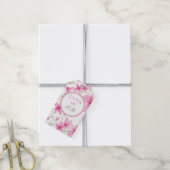 Roze Bloem | Waterverf Azalea | Afstuderen Cadeaulabel (Met Touw)