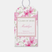 Roze Bloem | Waterverf Azalea | Afstuderen Cadeaulabel (Voorkant)
