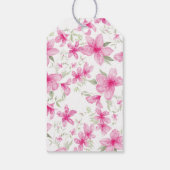 Roze Bloem | Waterverf Azalea | Afstuderen Cadeaulabel (Achterkant)