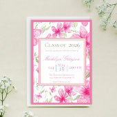 Roze Bloem | Waterverf Azalea | Afstuderen Kaart