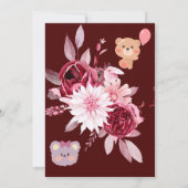 Roze Bloem Waterverf Meisje Baby Shower Kaart (Achterkant)