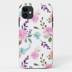 Roze bloem waterverf naadloos Case-Mate iPhone case