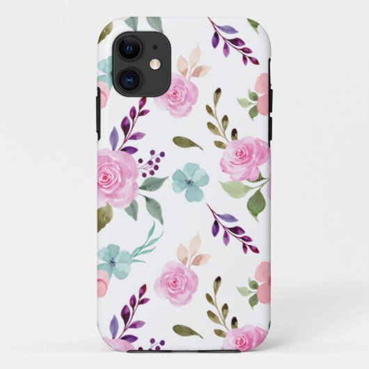 Roze bloem waterverf naadloos Case-Mate iPhone case (Achterkant)