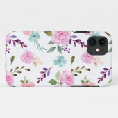 Roze bloem waterverf naadloos Case-Mate iPhone case (Achterkant (horizontaal))