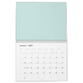 Roze bloem waterverf naadloos kalender (Jan 2027)