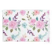 Roze bloem waterverf naadloos kussensloop (Voorkant)