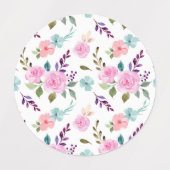 Roze bloem waterverf naadloos labels (Design 1)