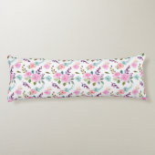 Roze bloem waterverf naadloos lichaamskussen (Achterkant)
