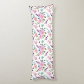 Roze bloem waterverf naadloos lichaamskussen (Achterkant (Verticaal))