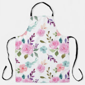 Roze bloem waterverf naadloos schort (Voorkant)