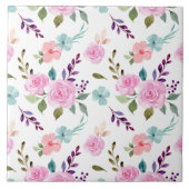 Roze bloem waterverf naadloos tegeltje (Voorkant)