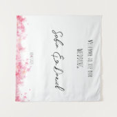 Roze bloem waterverf rustieke trouw wandkleed (Voorkant (horizontaal))
