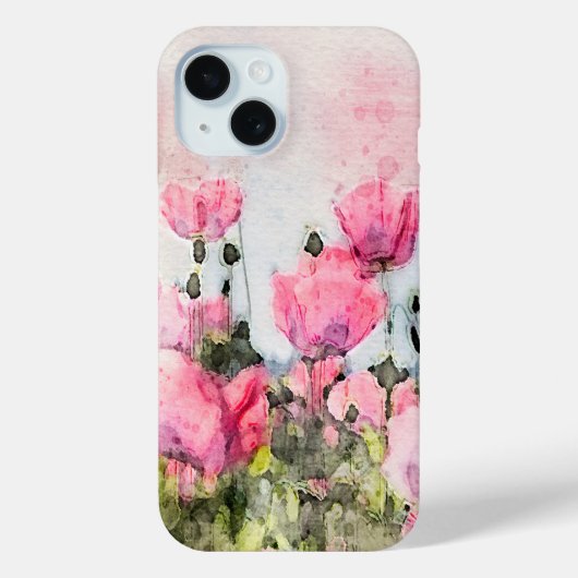 Roze bloem Waterverf schilderen Case-Mate iPhone Case (Achterkant)