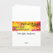 roze bloem wenskaart kaart (Achterkant)