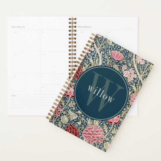 Roze Bloem William Morris Monogram Planner (Display)
