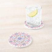 Roze bloem Wreatcountry Sandstone Onderzetter (Zijkant)